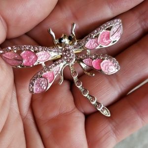 Pink Dragonfly Brooch